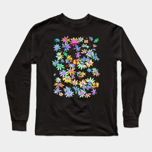 Daisies Spring Countryside Neon Long Sleeve T-Shirt